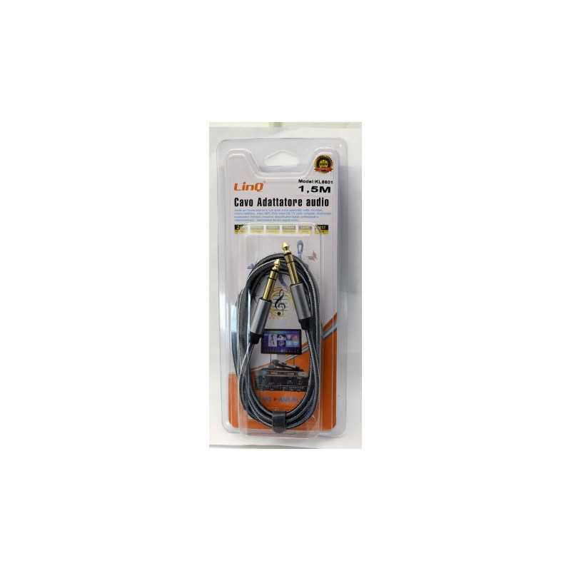 Câble Audio Jack 6.35mm Mâle / Jack 6.35mm Mâle Nylon Tressé 1.5m LinQ KL6601 — LinQ · Smarty Paris 18e